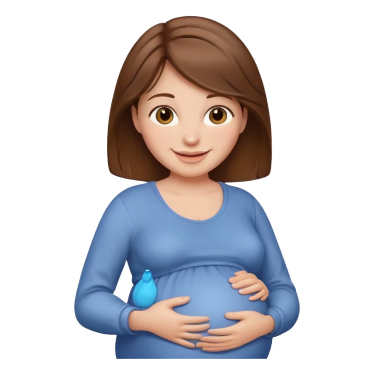 Una mamá embarazada de cabello  café  sticker