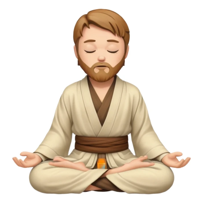 Make Obi-Wan meditating position with jedi robes nk cape closed eyes sticker
