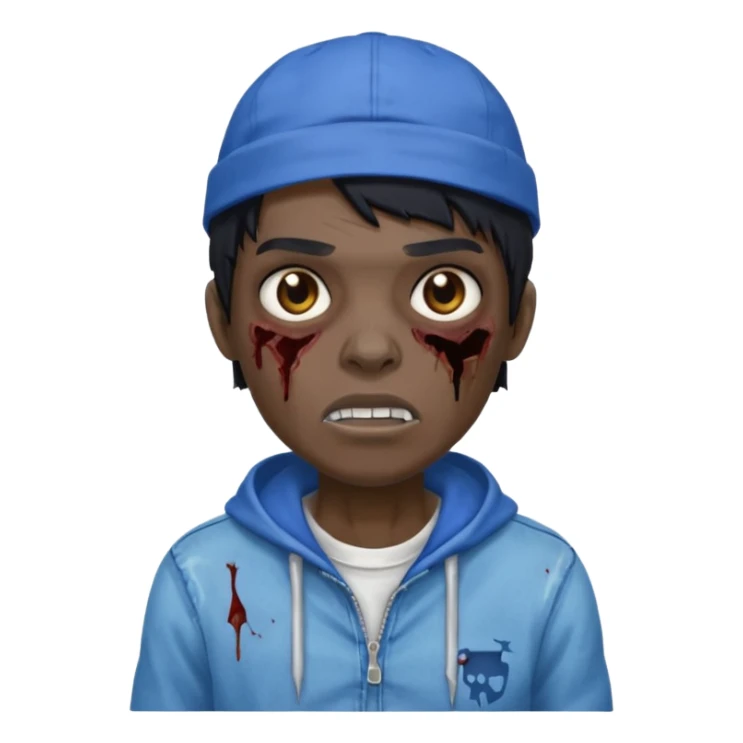 zombiede cabelo preto e boné azul sticker