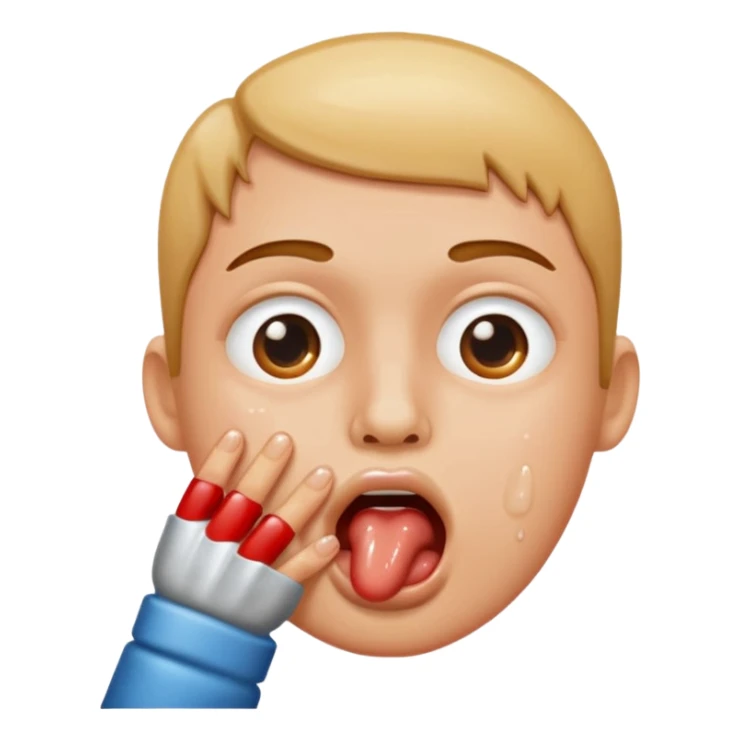 fingers inside mouth saliva sticker