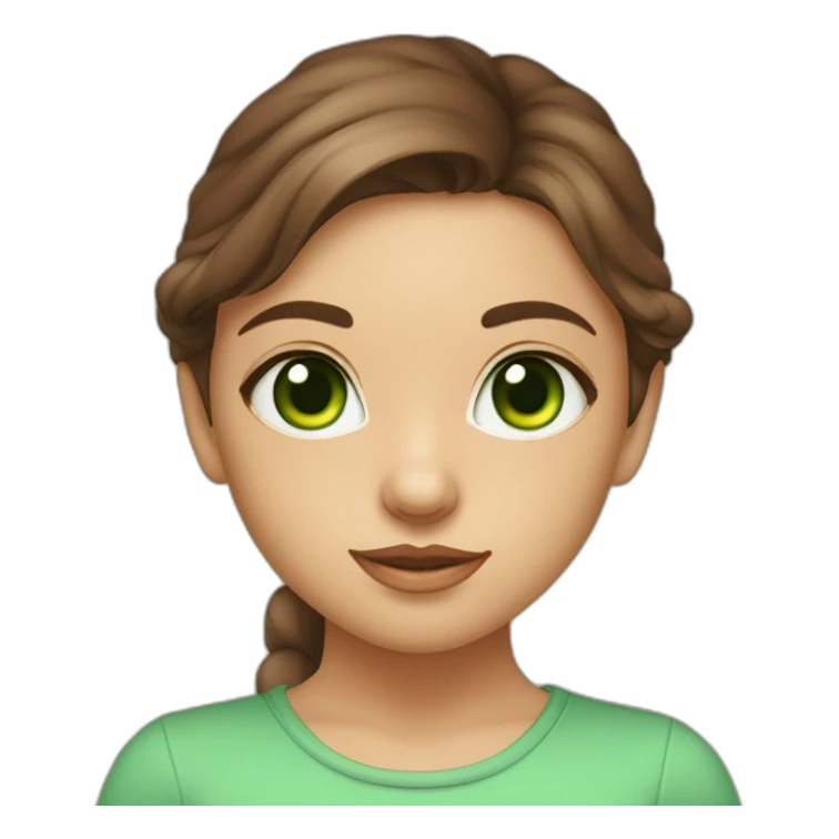 Chaton avec une fille metisse brune avec les yeux vert sticker