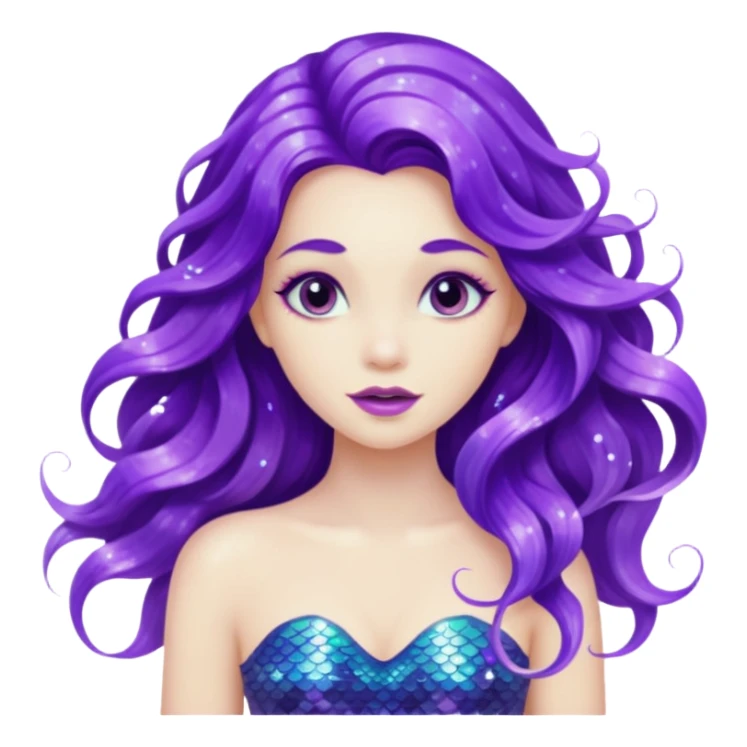 glitter purple mermiad sticker