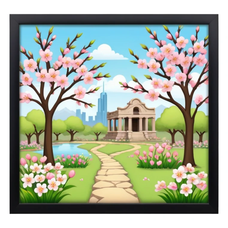 Spring break in ruin garden, cheery blossom, and texas sticker