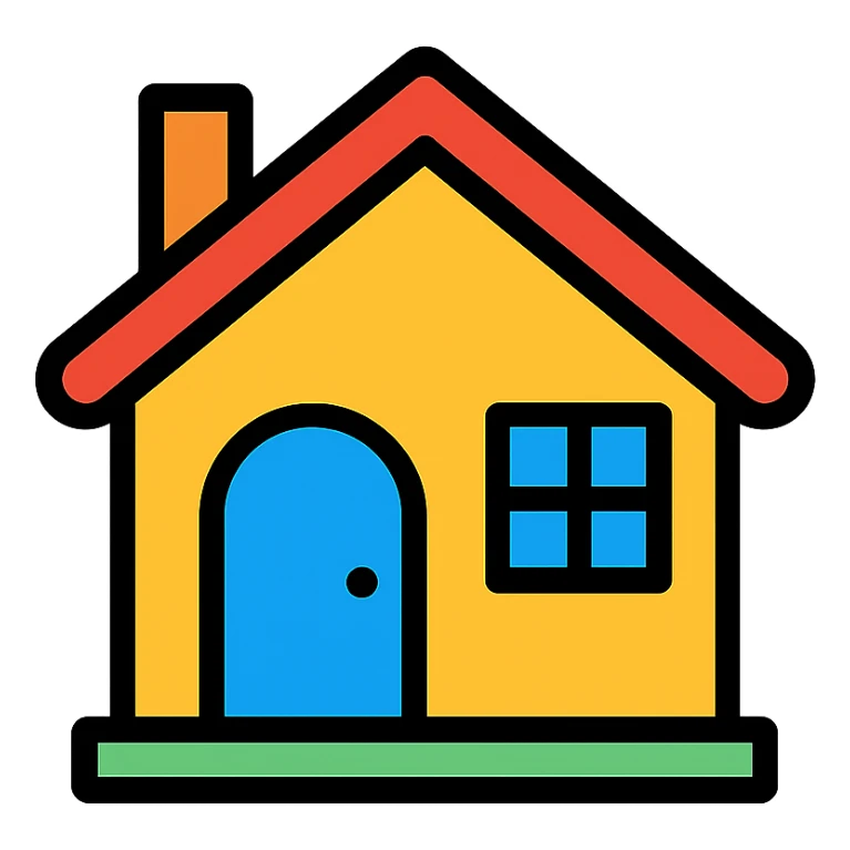 house colorful outlined icon sticker