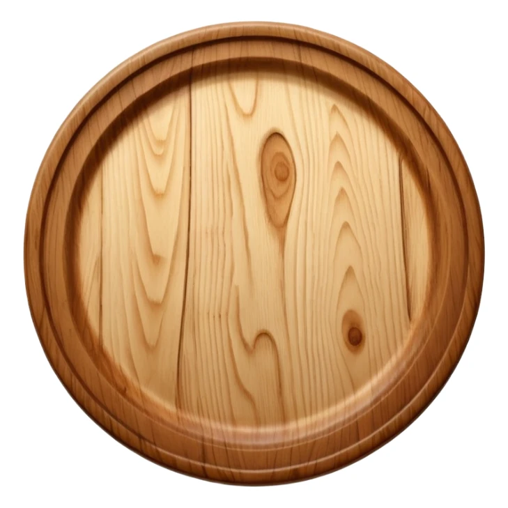 circular wooden slightly curved plate sticker
