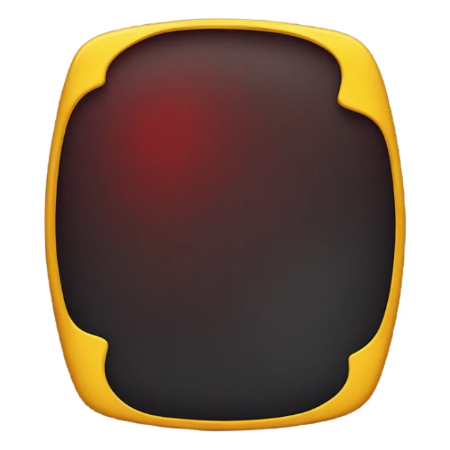 A wavy black and red rectangle with a medium sized yellow circle in the middle in Australia sticker