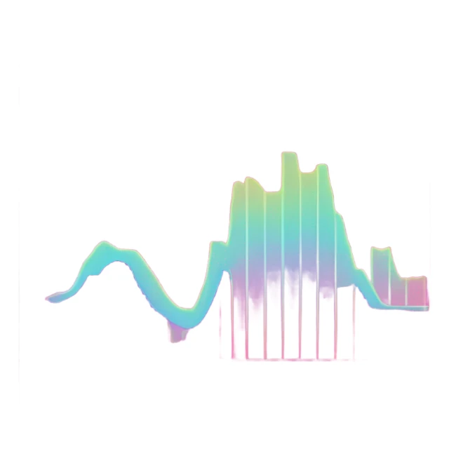 vaporware color themed line chart, stock price going up sticker