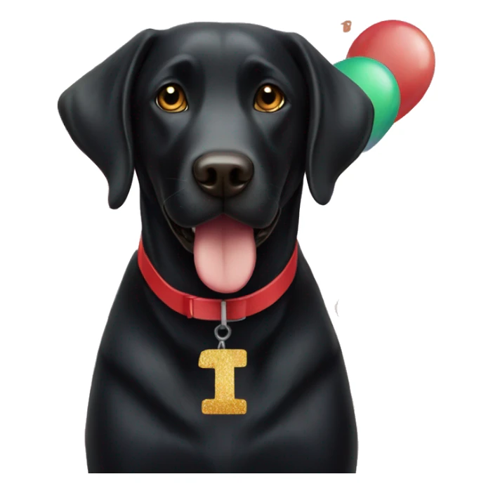 Black Labrador with happy birthday banner  sticker