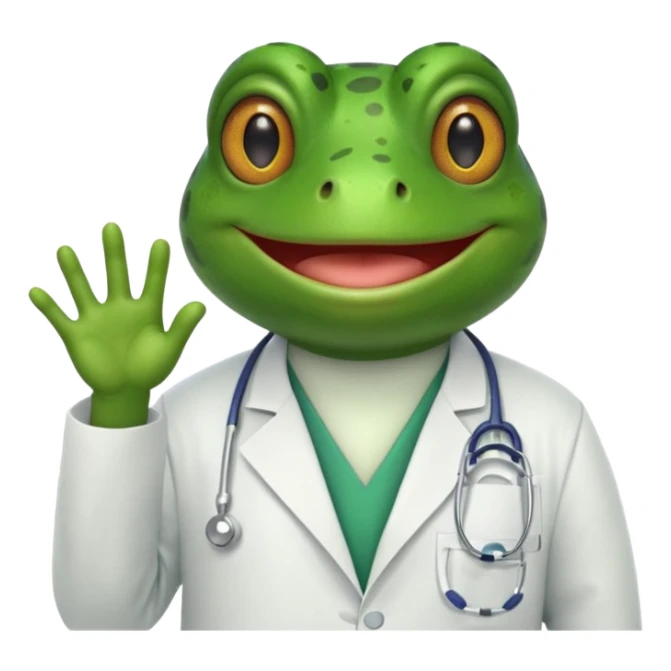 A frog in a doctor’s coat, portrait sticker