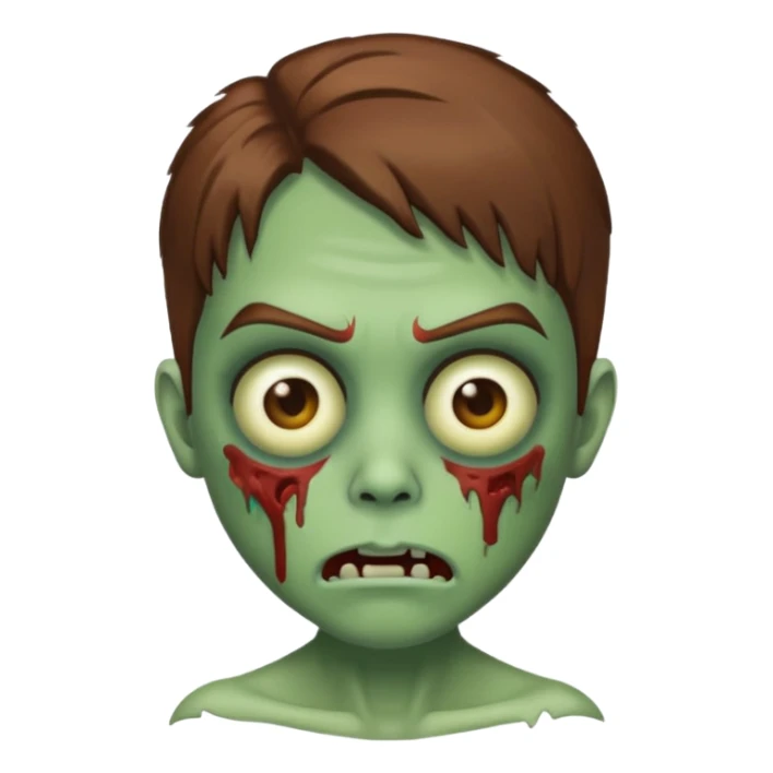 zombie emoji with brown hair sticker