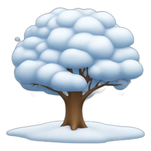 Un arbre avec un parapluie et il neige des plots sticker