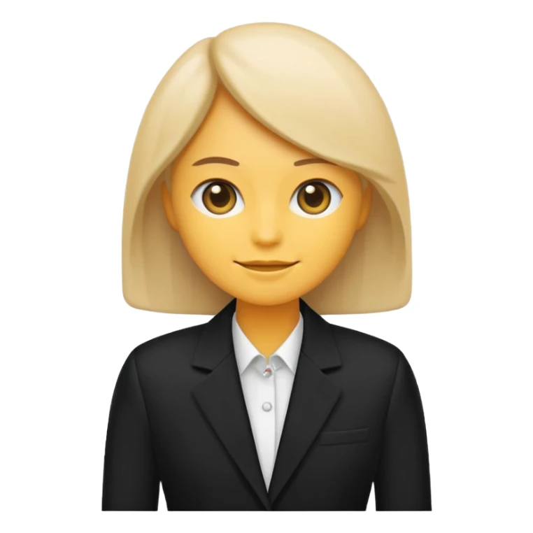 Minimal aesthetic emoji-style black blazer illustration, clean design, soft rounded shapes, matte fabric texture, subtle highlights and shadow, white or transparent background, centered, elegant fashion icon, high detail sticker