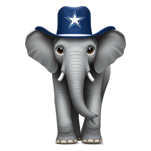 elephant wear a dallas cowboys hat sticker