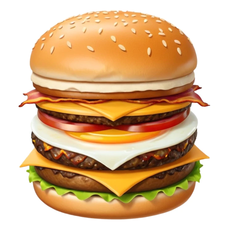 can you make me a breakfast item mixed into a lunch item? so like half burger half breakfast sandwhich sticker