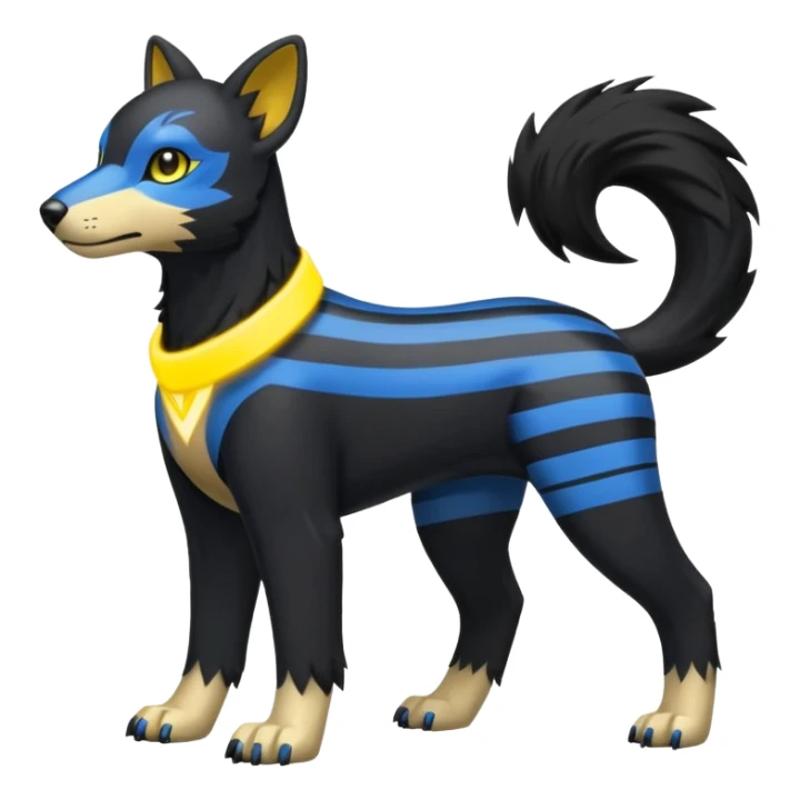 Houndour-Electrike-Fakémon-hybrid-creature (full body)  sticker