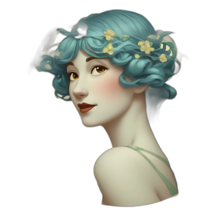 Woman art nouveau sticker
