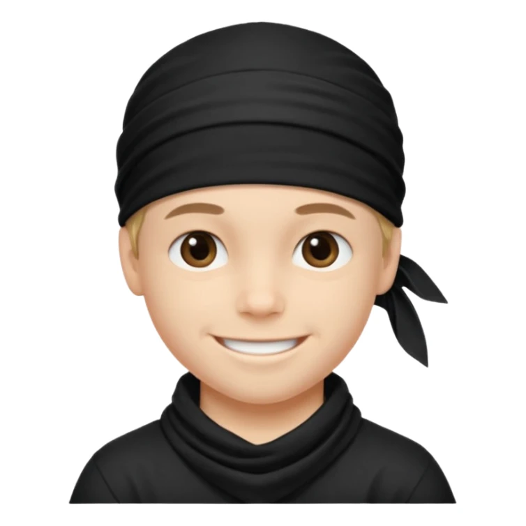 Make a boy wearing black bandana sticker