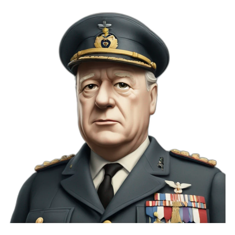 Le Général, De Gaulle  qui embrasse Winston Churchill de sticker