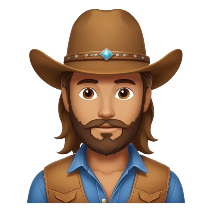 Sexy cowboy with beard and nice hair  sticker