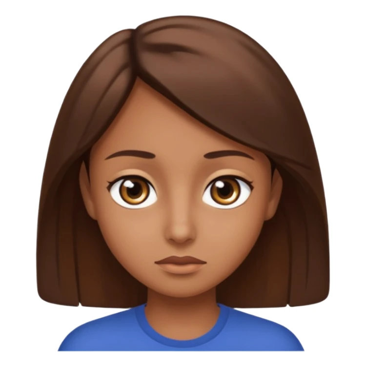 big dark eyes and tanned skin brown hair sticker