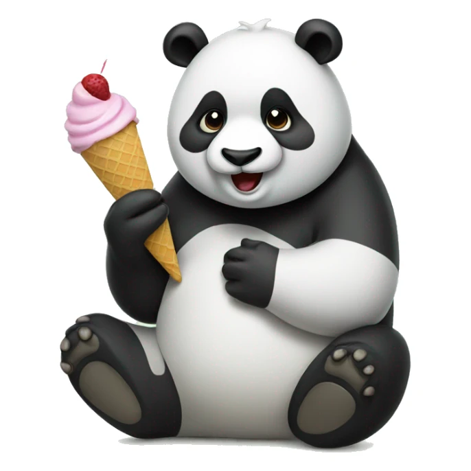 Panda eating ice cream sticker