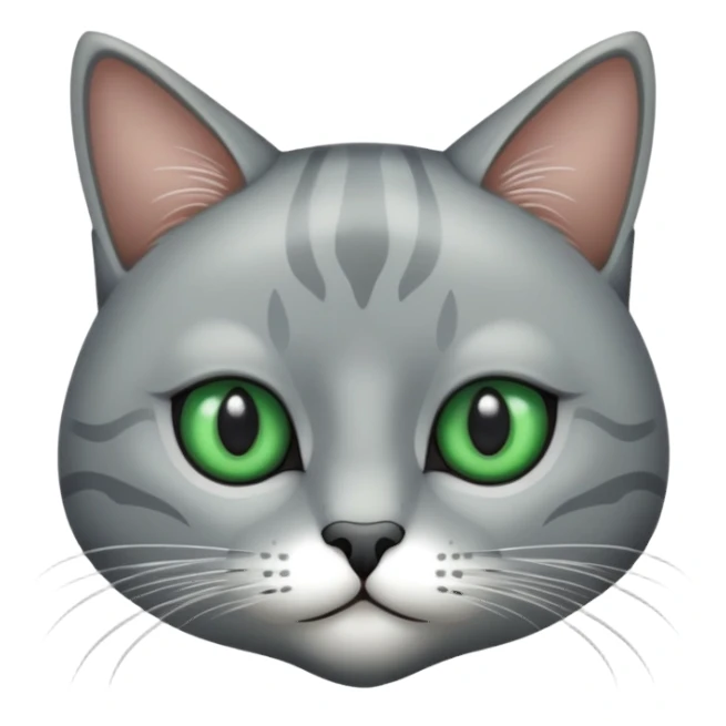 Gato gris ojos verdes y detalles atigrados sticker