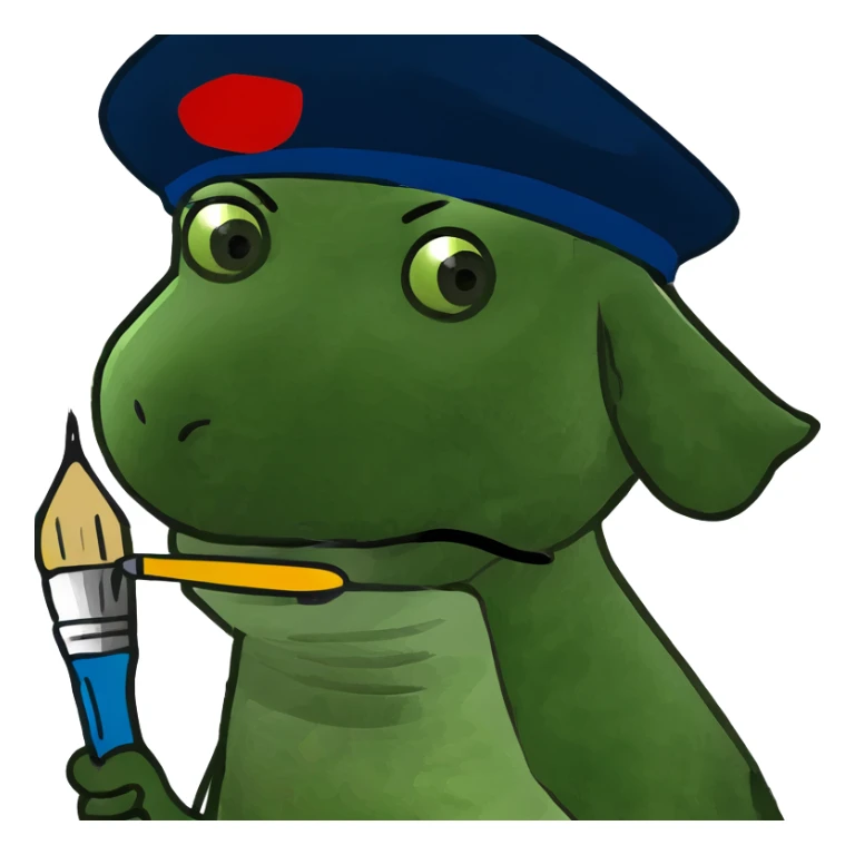 Dog painting a picture  sticker