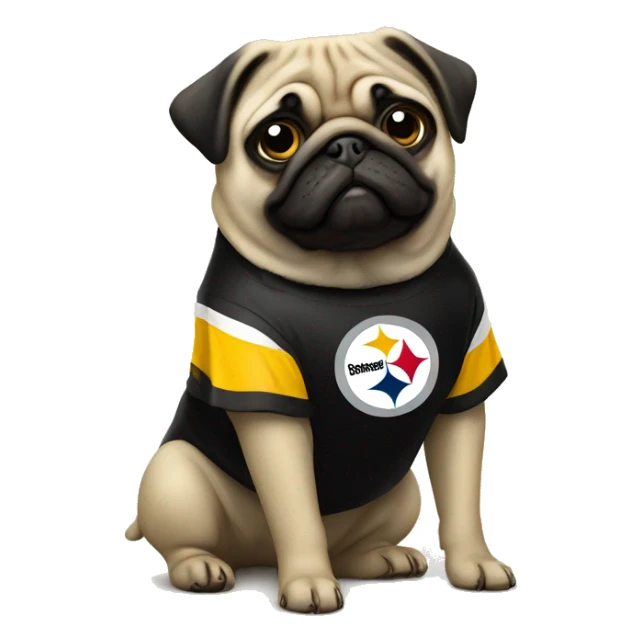Pittsburgh Steelers pug sticker