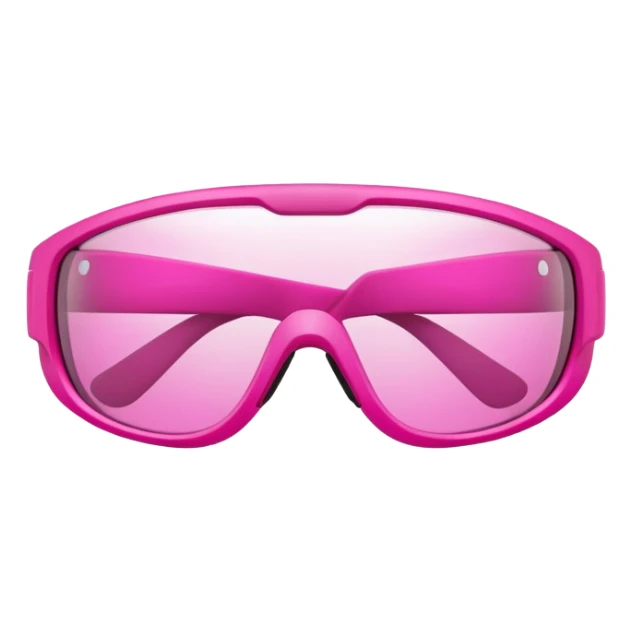 bold pink sport eyewear with wrap-around protective lens, thick frame sticker