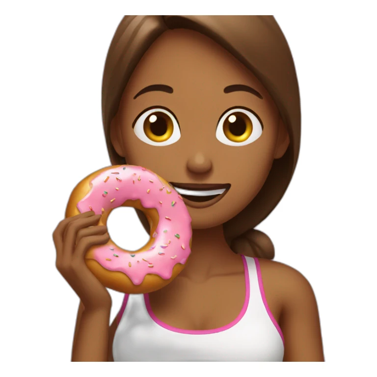 fit woman eating a donut sticker