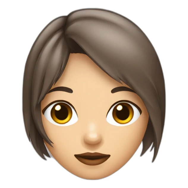 Brunette bruine ogen en visszrshoedje en wolfcut sticker