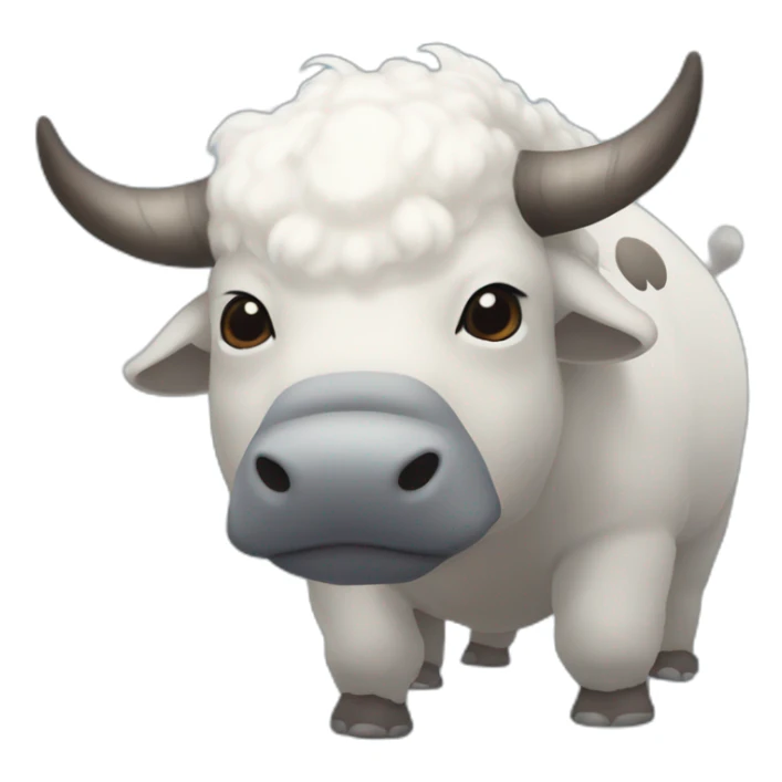 appa white and grey flying bison from avatar the last airbender with blue arrow on forehead sticker