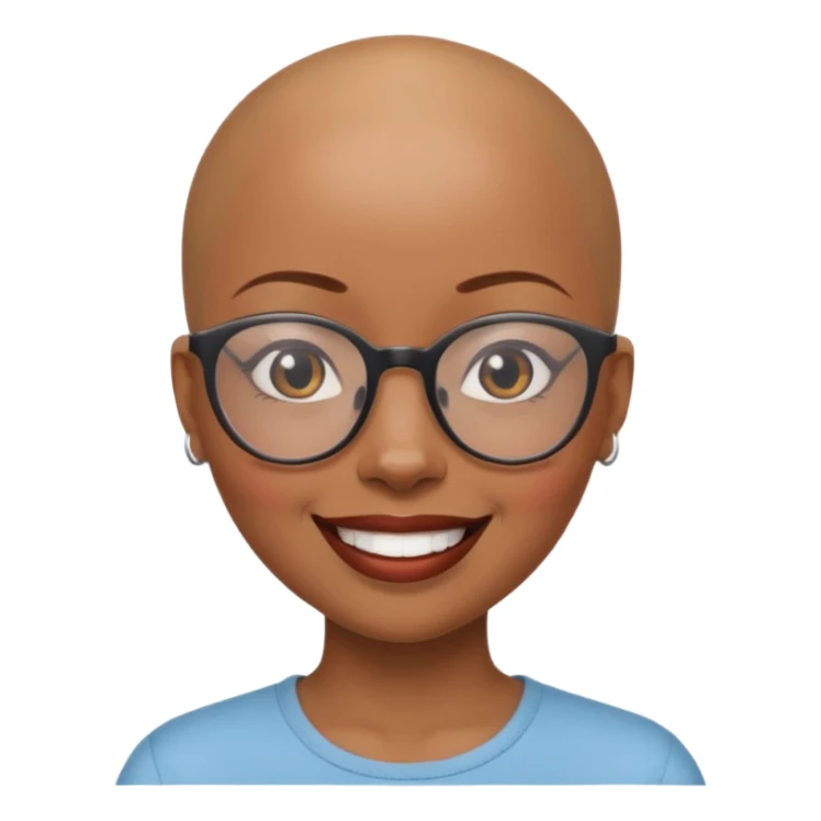 Bald black woman with glasses  sticker