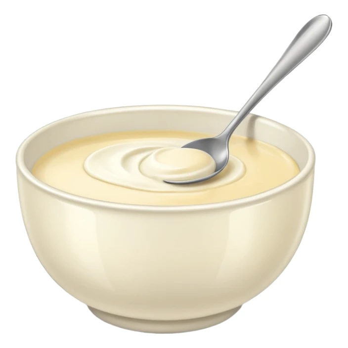 bowl of cream with spoon in it sticker
