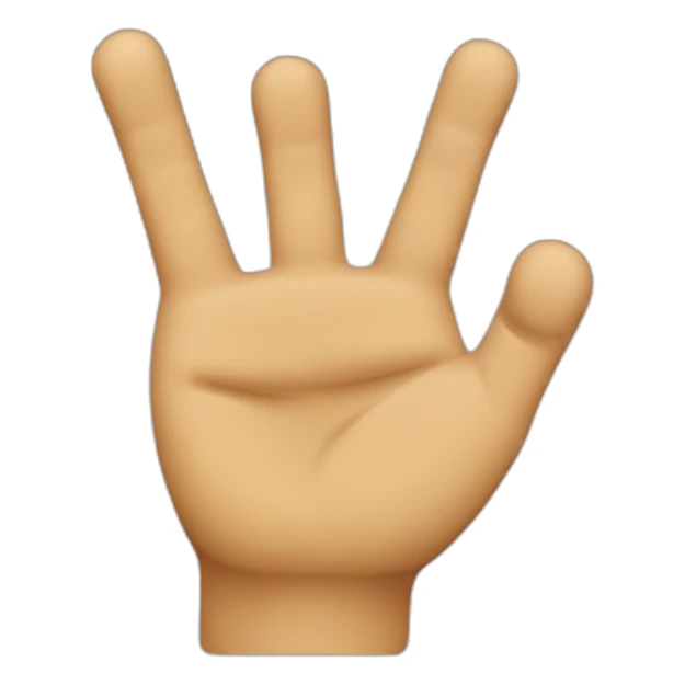 The two-hand glue with just the middle and index fingers raised sticker