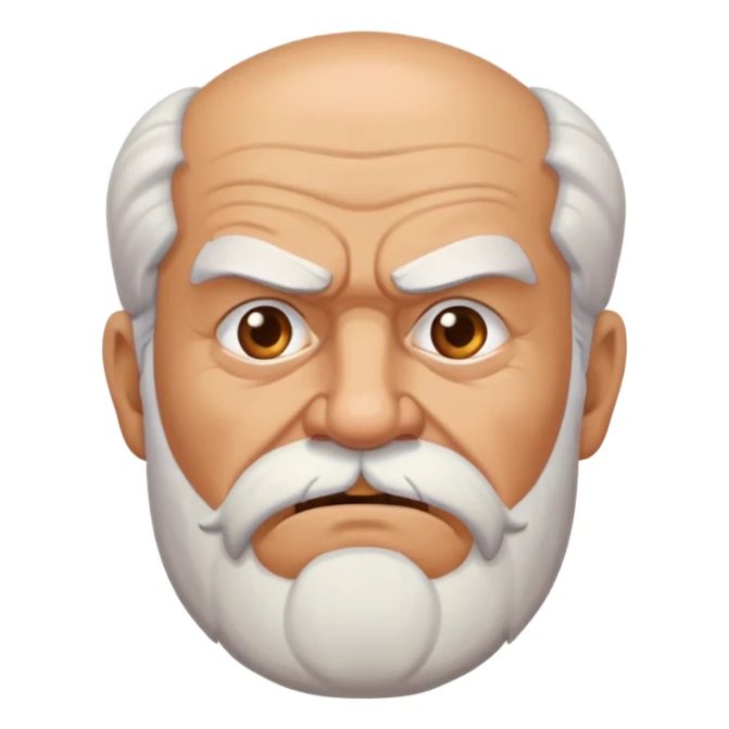 old angry man with facial hair sticker