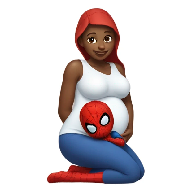 Pregnant girl Spider-Man nursing a baby  sticker