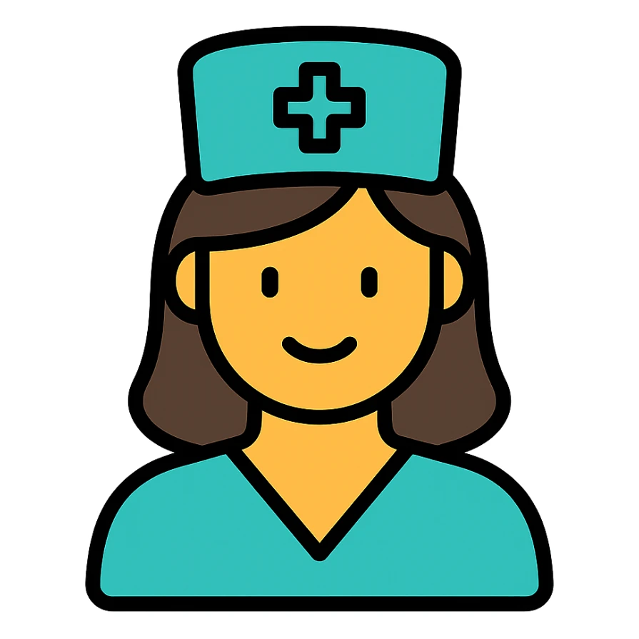 color outline icon of a nurse sticker