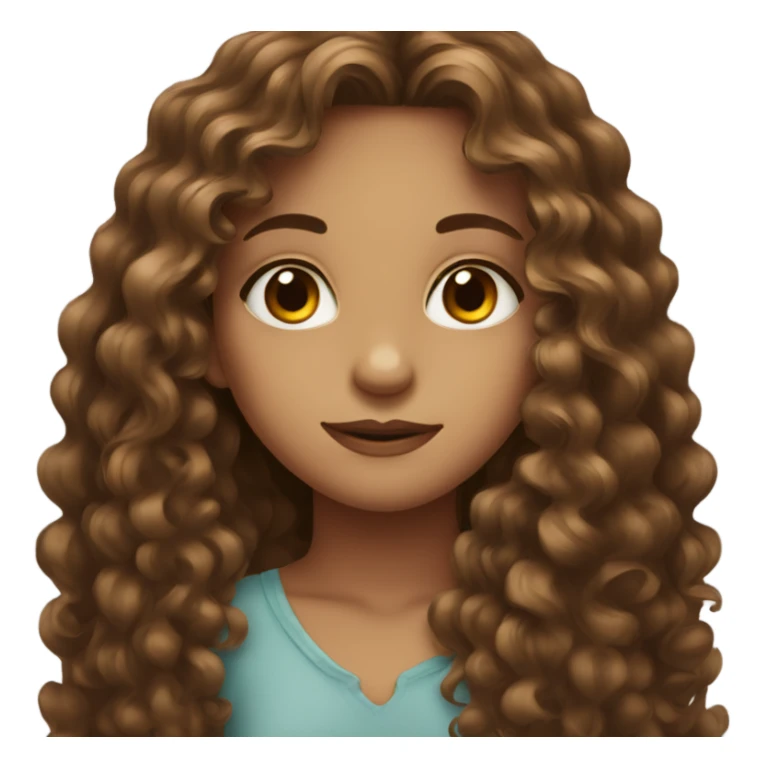 Beautiful girl with brown eyes and long curly hair  sticker