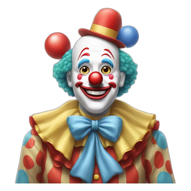 a clown with a circo in back of him sticker