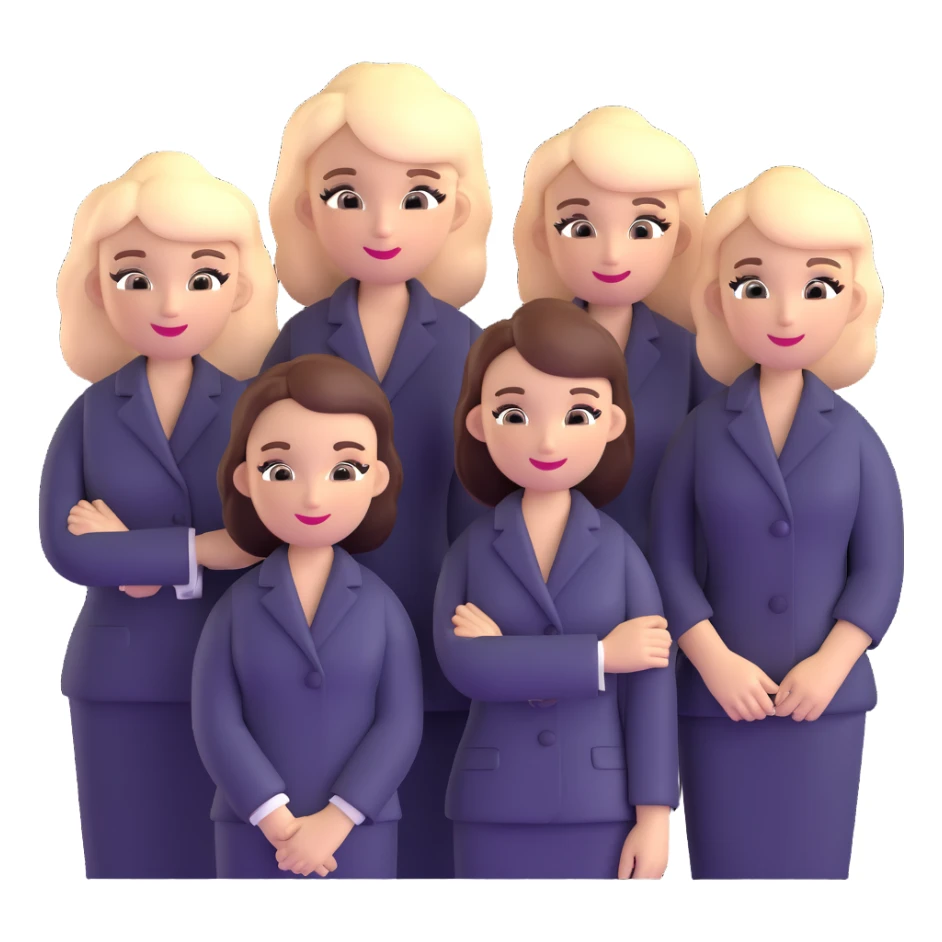 beauty salon team members in professional attire sticker