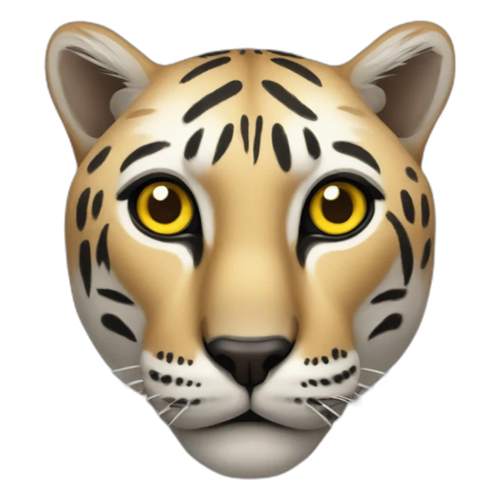 big cat with long black pulses and yellow eyes sticker