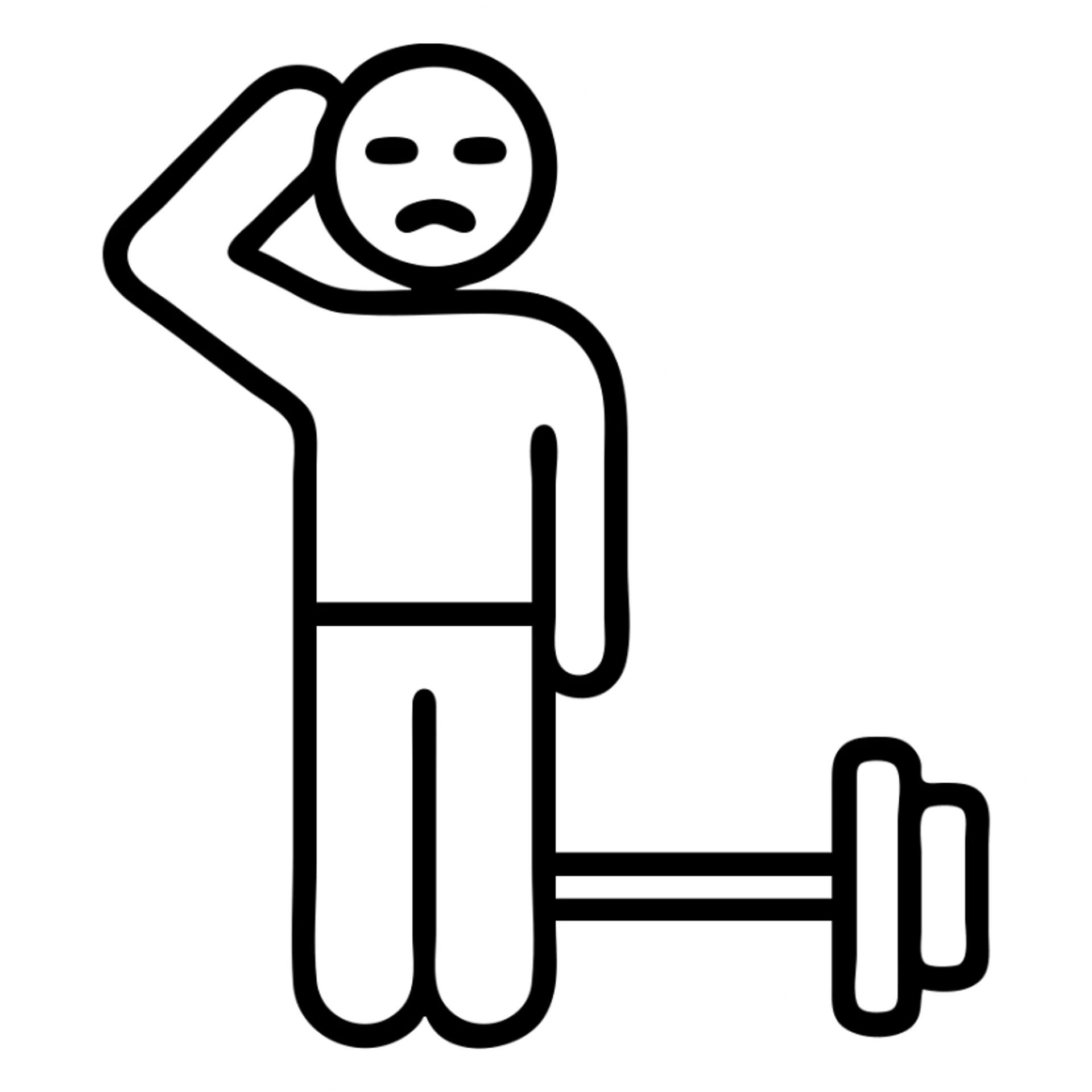one man at the gym avoiding exercise, gym dodger, looking distracted or uninterested, icon style, simple and clear design sticker