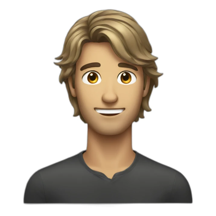 handsome face with long haircut head sticker