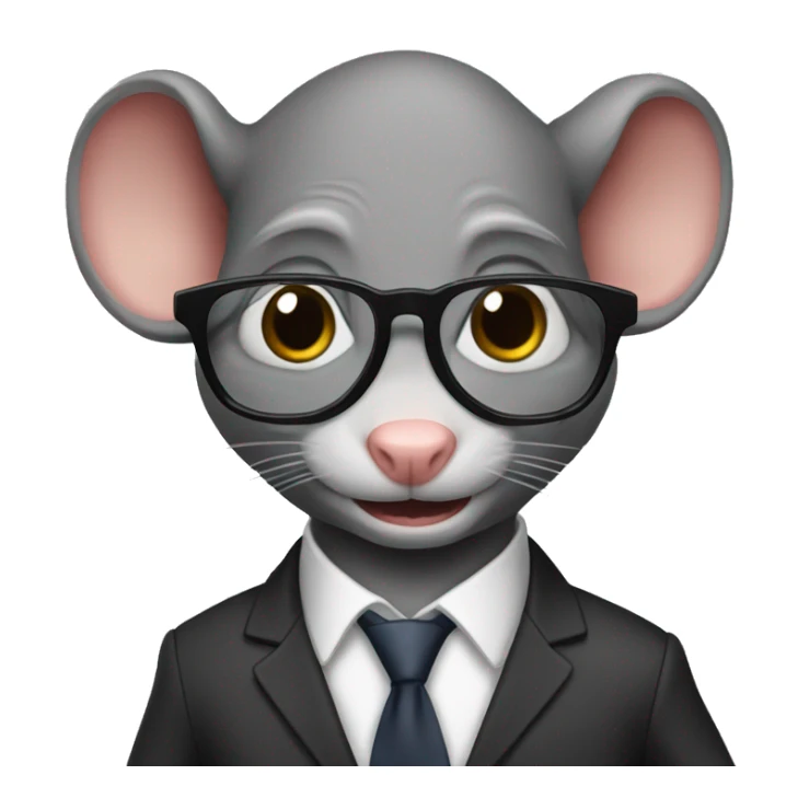 A humanoid rat wearing a class suit and shoes and glasses  sticker