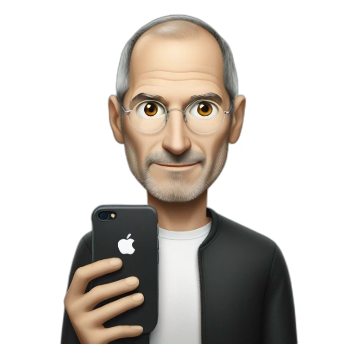 Steve Jobs with iPhone in hand sticker