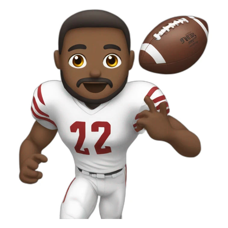 A man plays once a football sticker