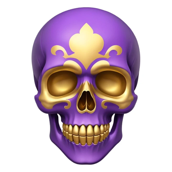 skull colored in LSU colors - purple and gold sticker