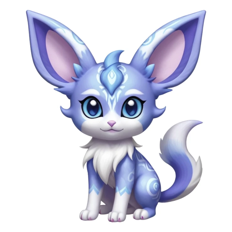 Shiny Exotic Cute Adorable Majestic Espeon-Meowstic-Hybrid-Creature with pattern-markings sticker
