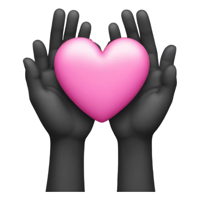 heart with hands, pink heart in middle sticker